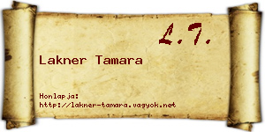 Lakner Tamara névjegykártya